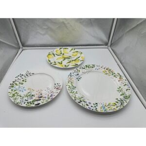 Mikasa Bone China Plates Set 3 Tivoli Garden & Lemons Floral Citrus 9" 11"
